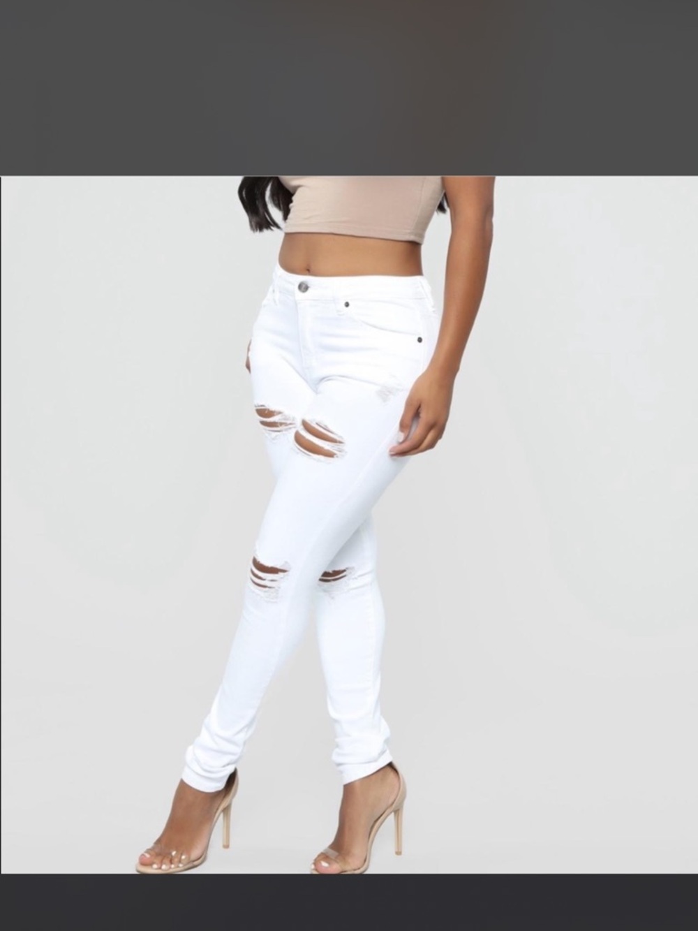 Fashion Nova High Rise White Jeans